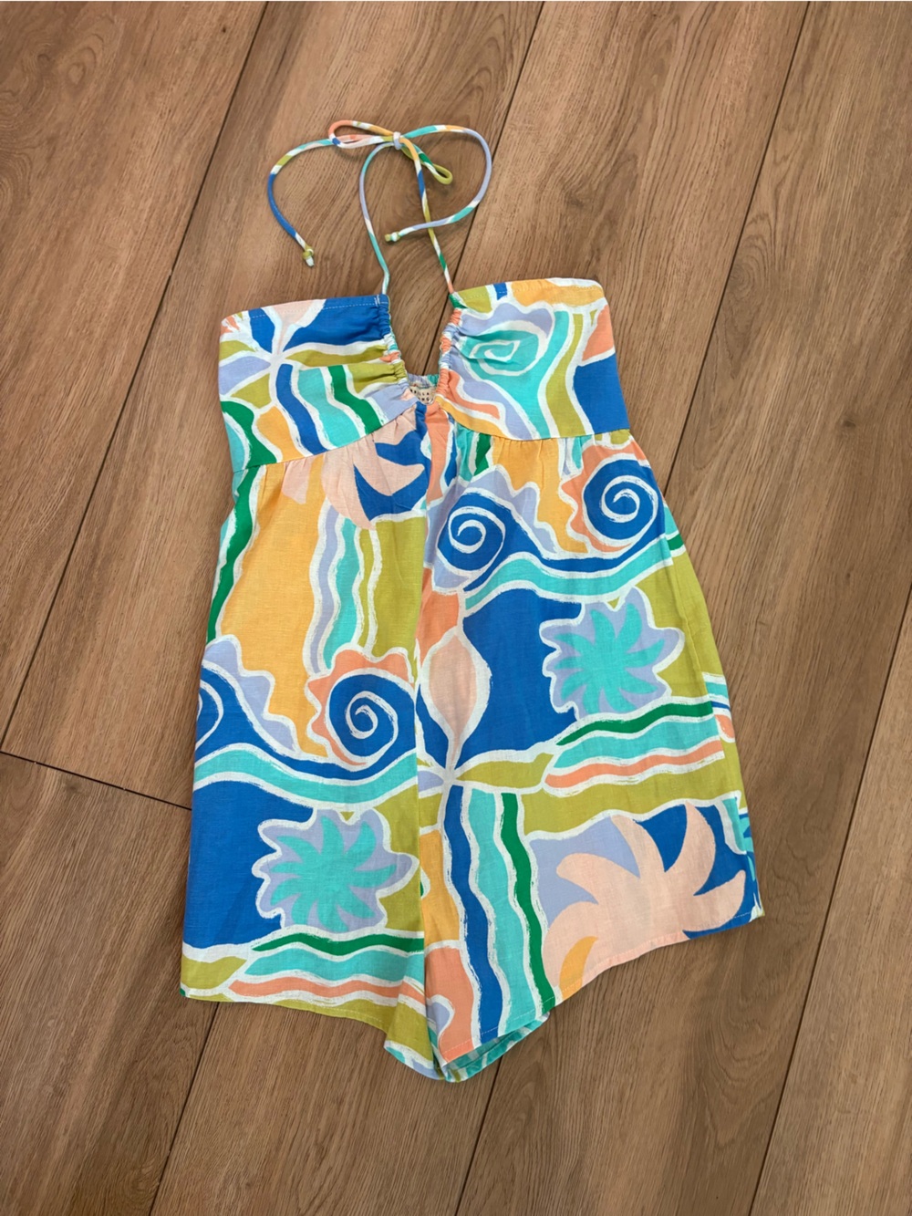 Billabong women’s Multicolor Abstract Drawstring Romper